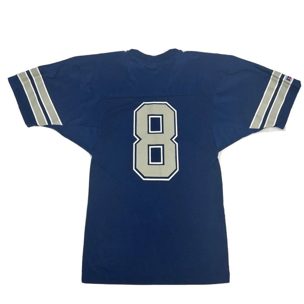 Dallas Cowboys Troy Aikman Jersey Men's 40 Blue Vintage Russell Athletic NFL USA